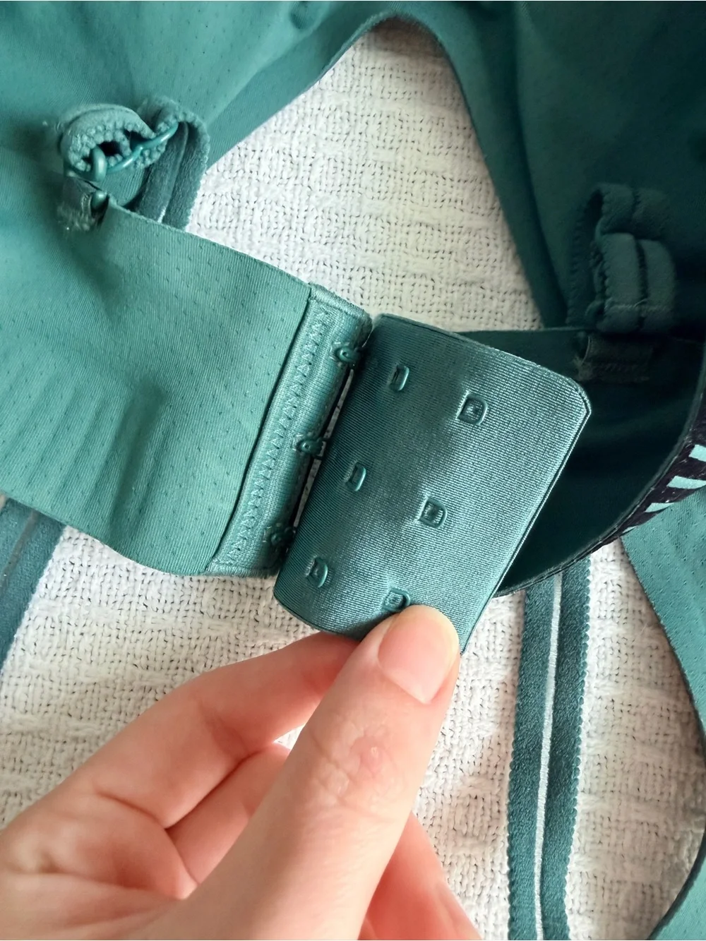 ALO Yoga Teal Sports Bralette with Black Trim